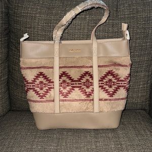SIMPLY SOUTHERN brown Aztec sherpa handbag